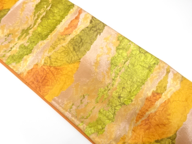 JAPANESE KIMONO / ANTIQUE FUKURO OBI / SILK / WOVEN MIST